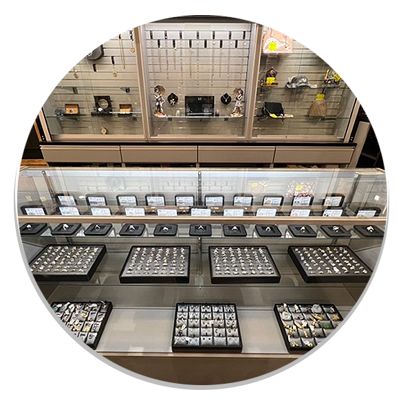 Pawn shop jewelry display cases